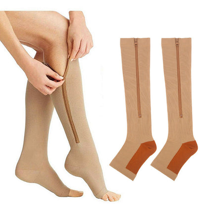 Graduated Compression Socks with Zipper